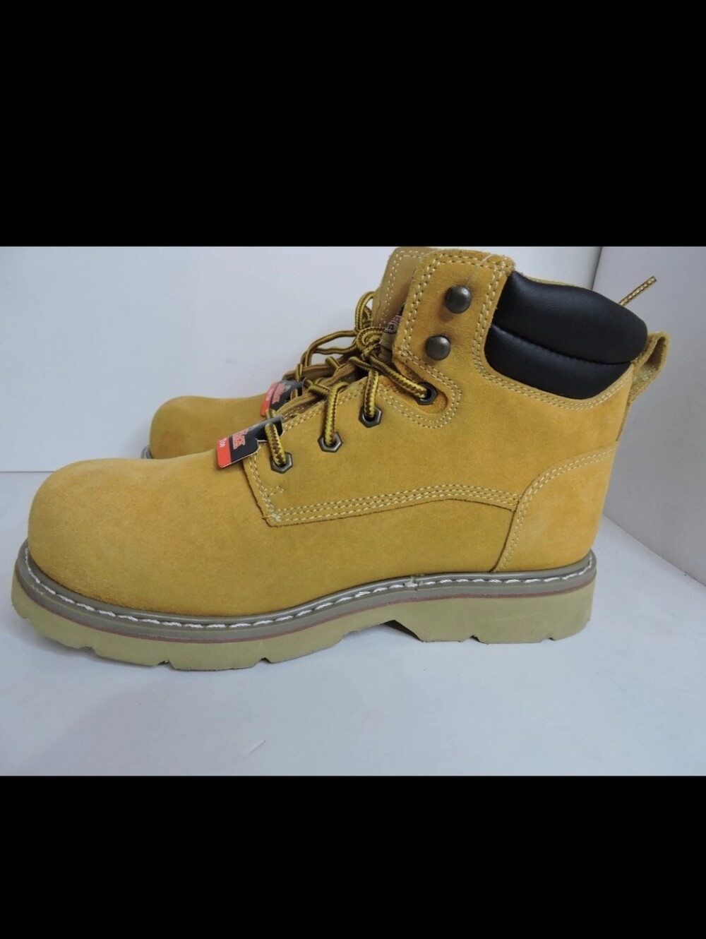 BRAHMA Men's Leather Steel Toe Wheat Bravo Work Boots - Picture 2 of 2